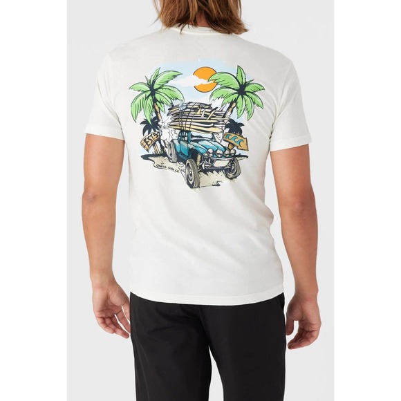 O'Neill Men's Surf Baja Bandit Garment Dye Tee T-Shirt in Off White - Picture 1 of 5